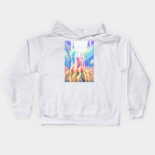 Fairy mermaid crying in a waterfall Kids Hoodie